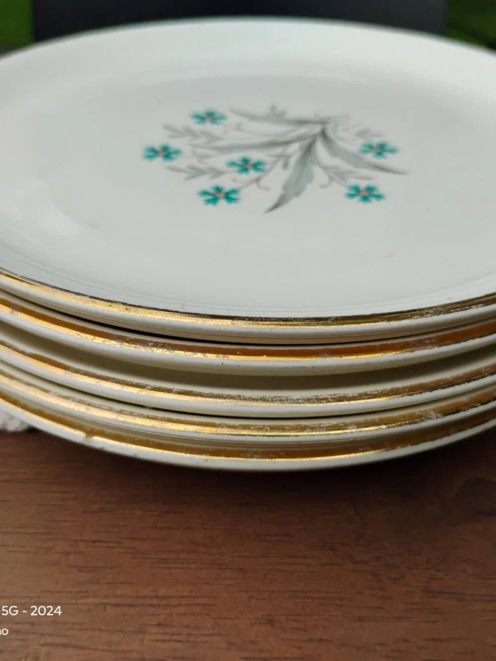 Scio Pottery Company Lot of 5 salad or bread plates Hampton Pattern circa 1960s